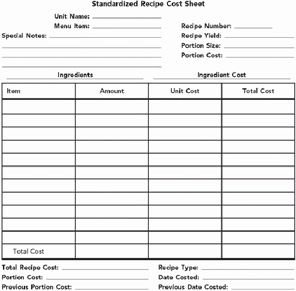 Food Costing Template Awesome How to Calculate Food Costs and Price Your Restaurant Menu