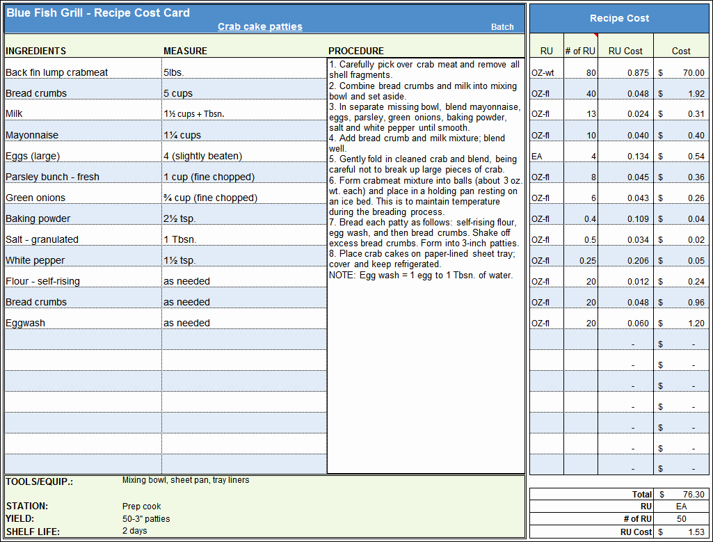 Food Costing Template Awesome Menu &amp; Recipe Cost Spreadsheet Template