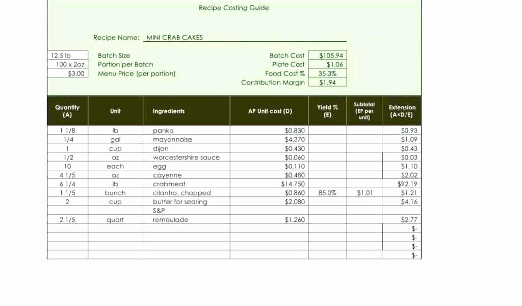 Food Costing Template Awesome Wolfteamhesap – Sample Spreadsheets