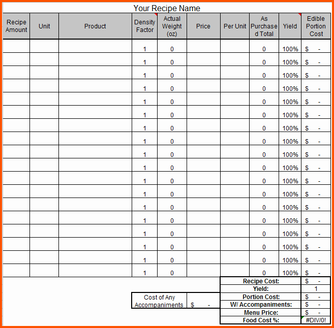 Food Costing Template Inspirational 10 Pricing Sheet Template