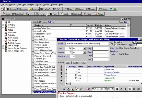 Food Costing Template Luxury Calculating Food Costs Using Cheftec Culinary software