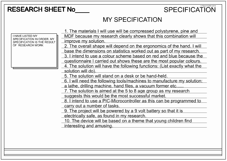 Food Product Spec Sheet Template New How to Write A Specification Frompo