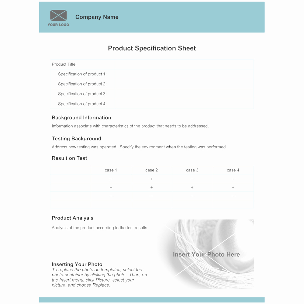 Food Product Spec Sheet Template Unique Product Specification Sheet Template