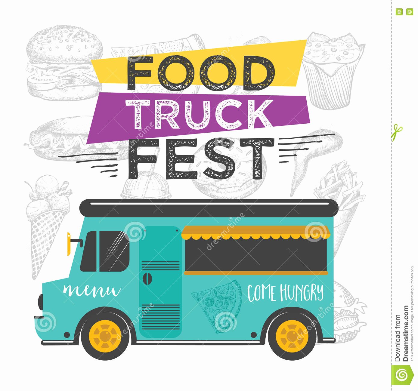 Food Truck Layout Template Best Of Food Truck Party Invitation Food Menu Template Design