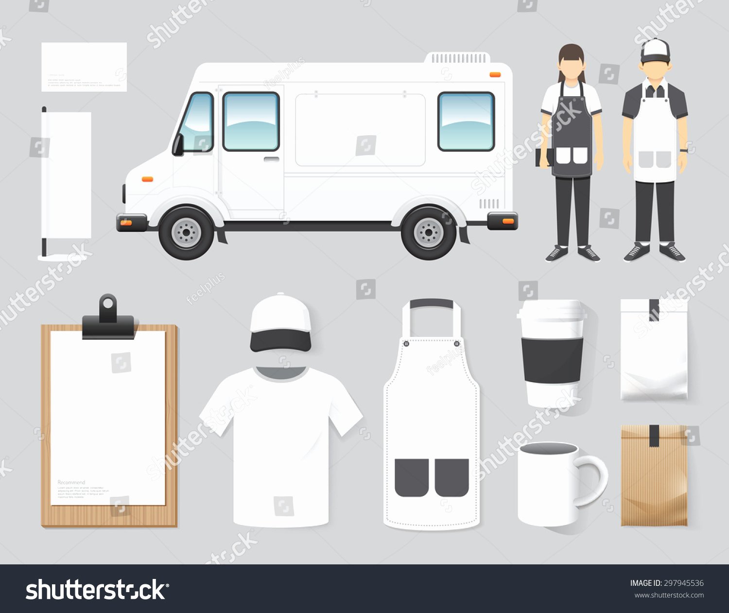 Food Truck Layout Template Lovely Vector Restaurant Cafe Design Set Street Stock Vector