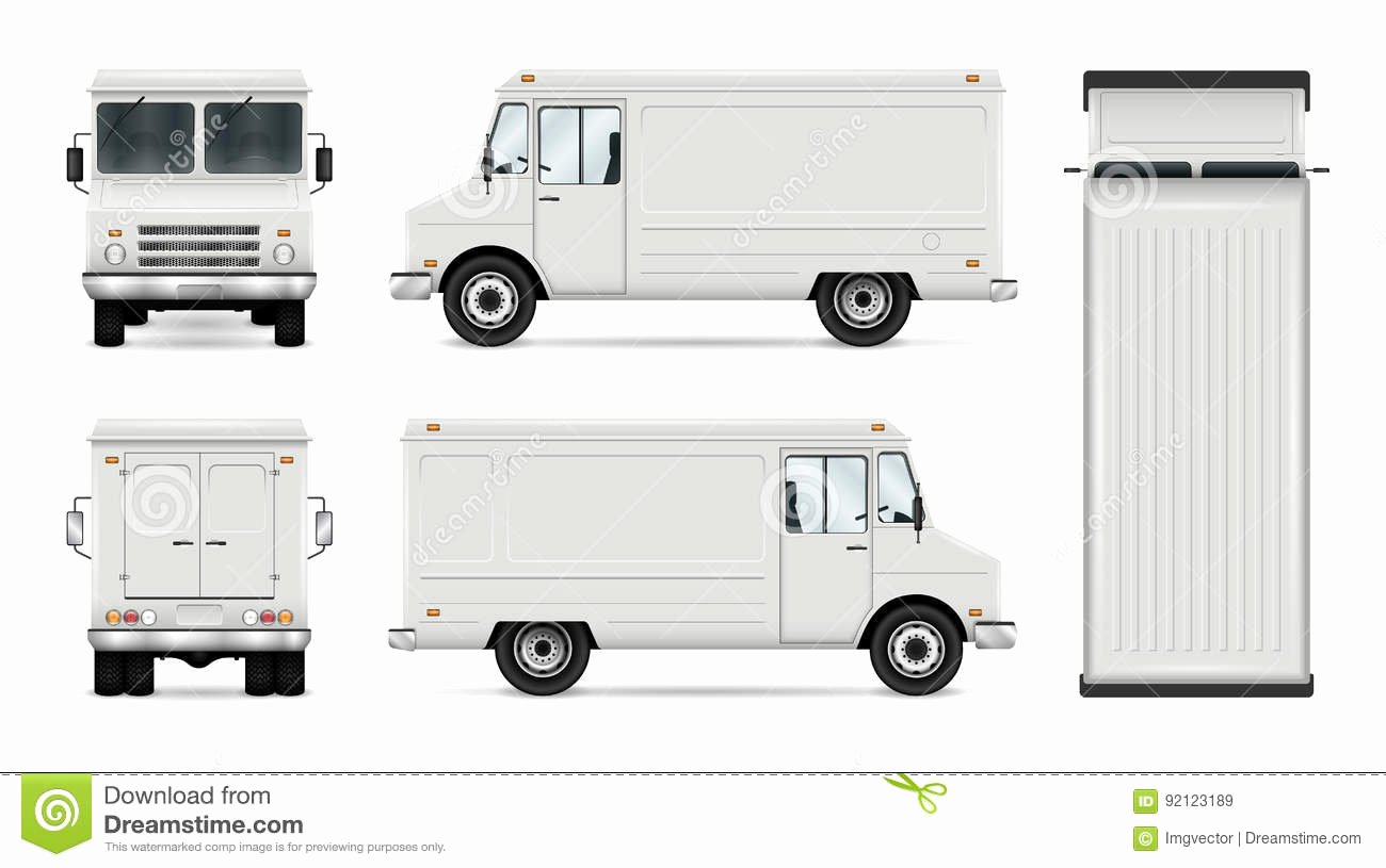 Food Truck Layout Template Luxury Food Truck Vector Template Stock Vector Illustration Of