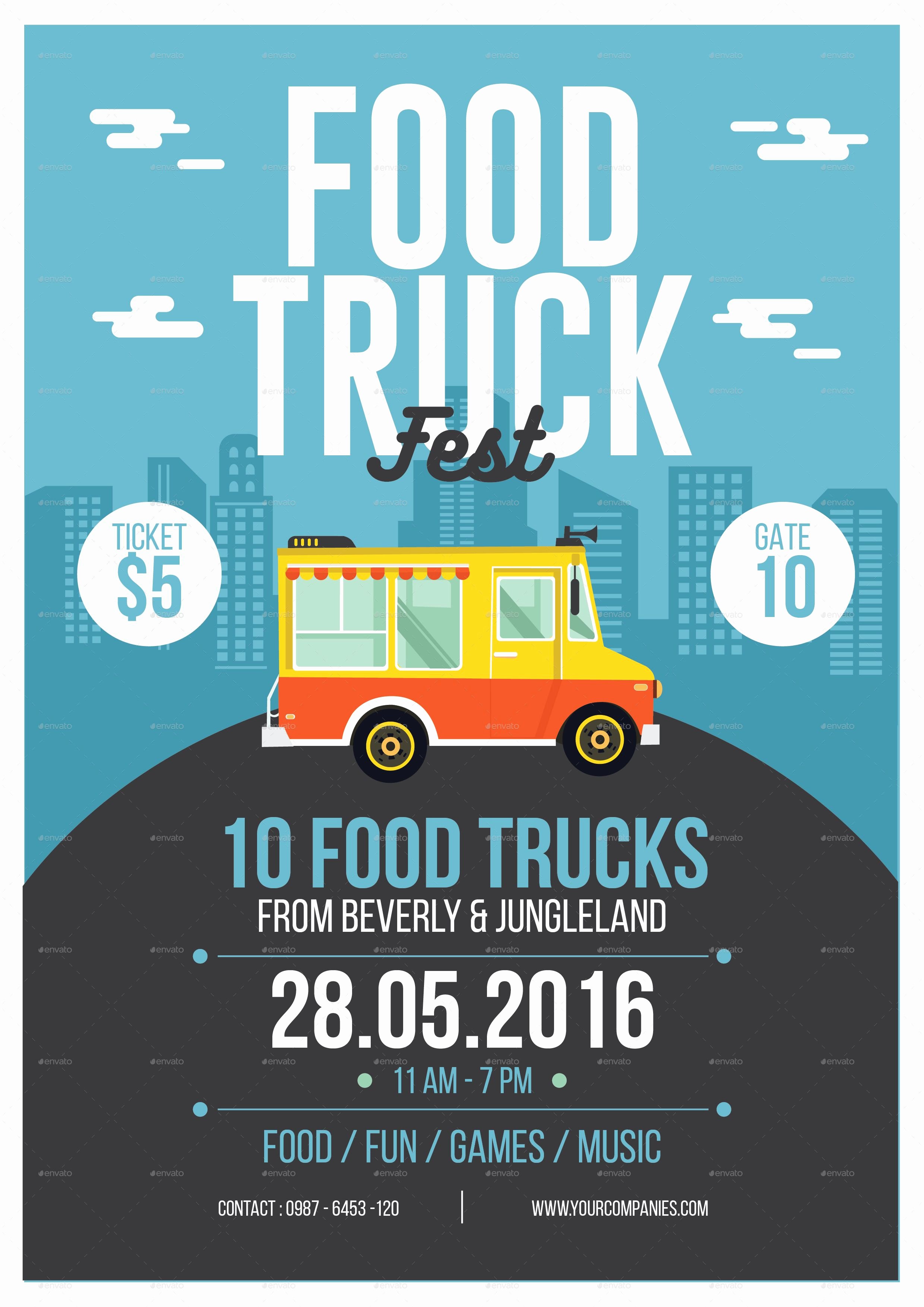 Food Truck Layout Template New Food Truck Flyer Art