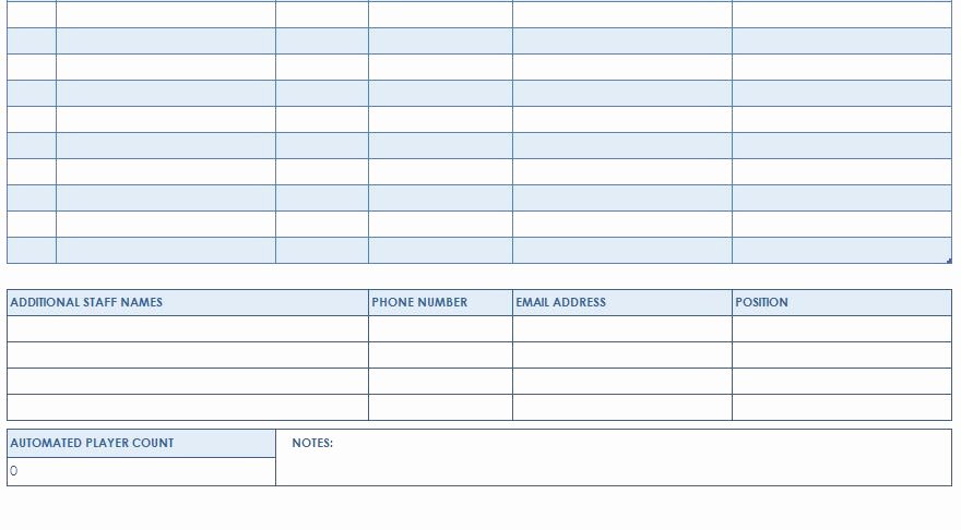 Football Depth Chart Template Excel format Best Of Football Roster Template