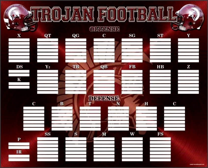 Football Depth Chart Template Excel format New Blank Football Depth Chart Template Sampletemplatess