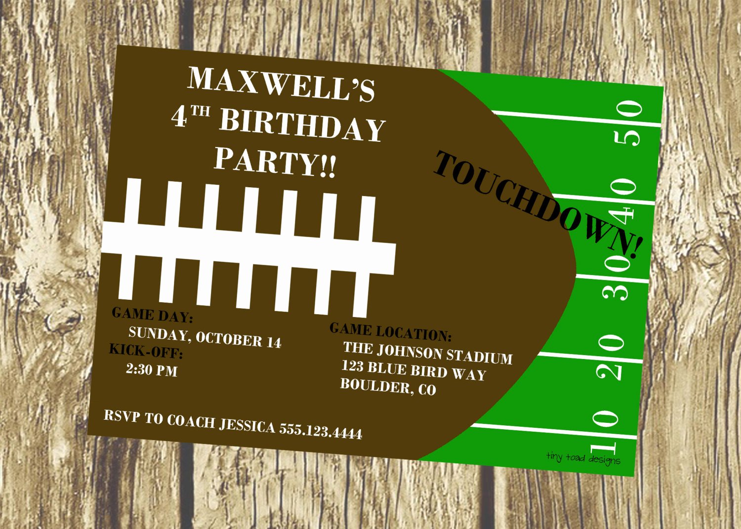 Football Party Invitation Template Awesome Printable Football Birthday Invitations