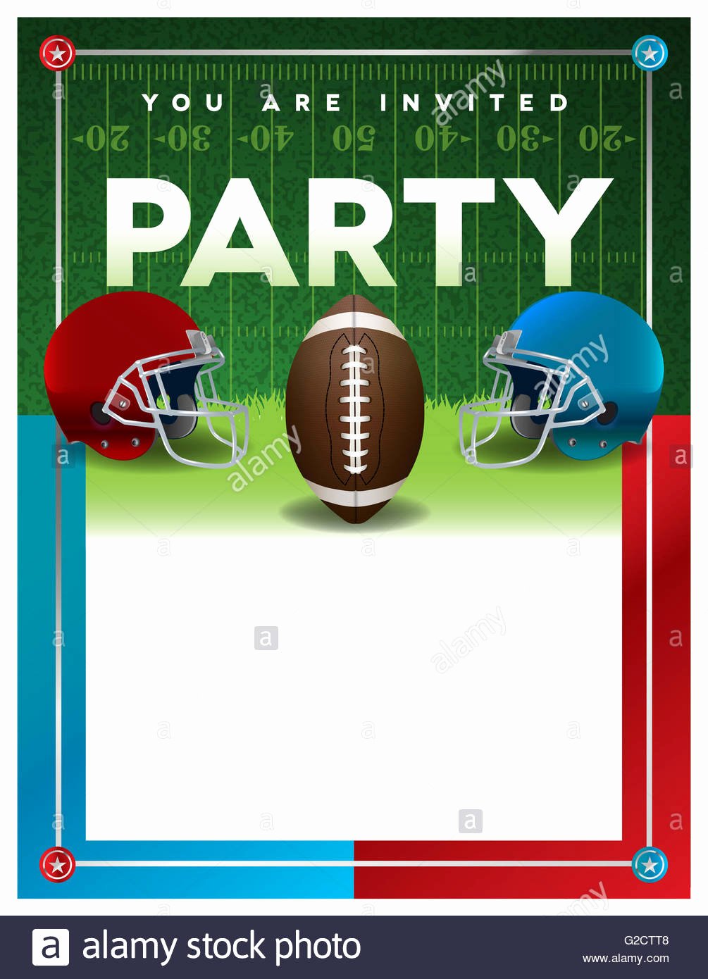 Football Party Invitation Template Lovely American Football Sport Invitation Poster Stock S