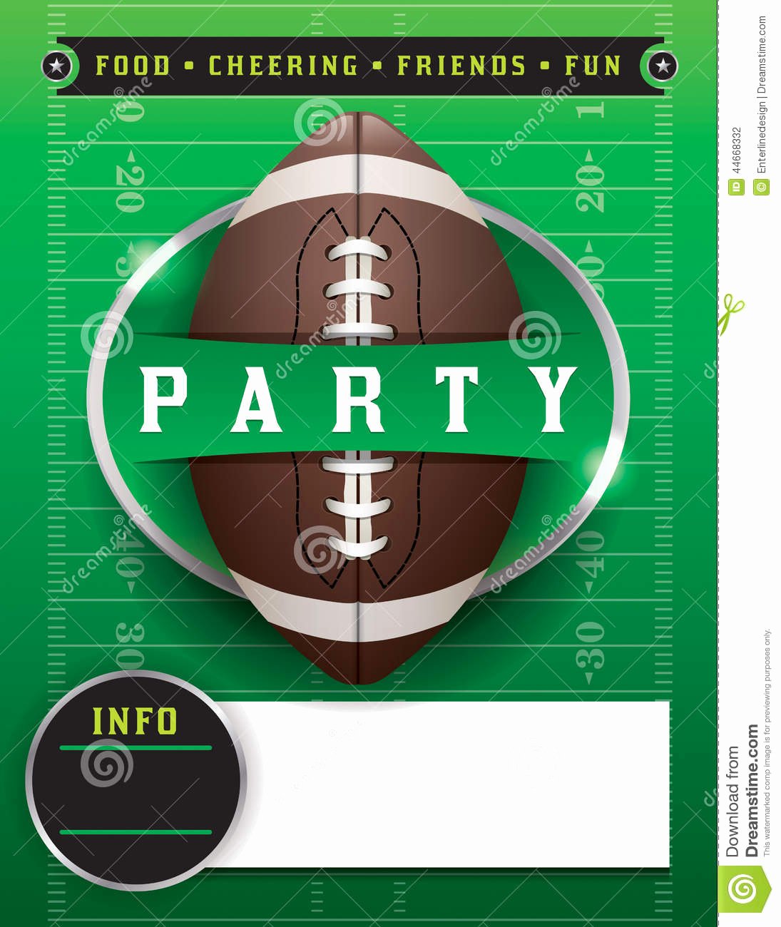 Football Party Invitation Template Luxury American Football Party Template Illustration Stock Vector