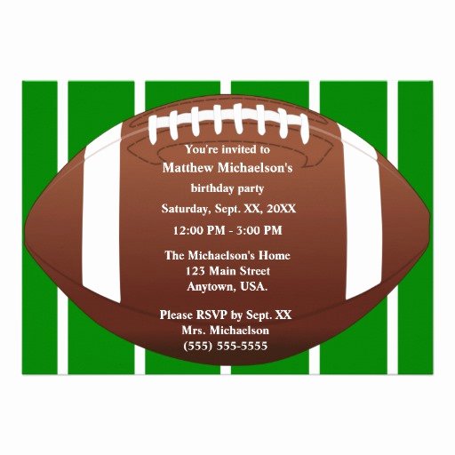 Football Party Invitation Template Luxury Football with Green Football Field Birthday Party 5x7