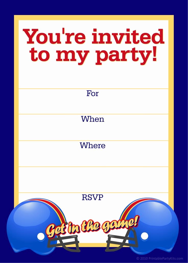 Football Party Invitation Template New 17 Best Images About Birthdays On Pinterest