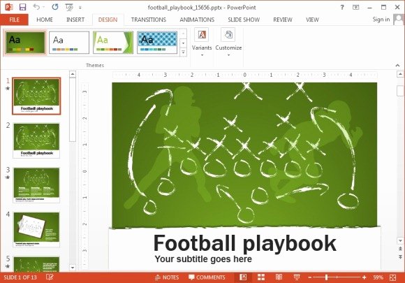 Football Play Template Elegant Animated Football Playbook Powerpoint Template