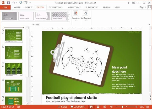 Football Playbook Template Luxury Animated Football Playbook Powerpoint Template