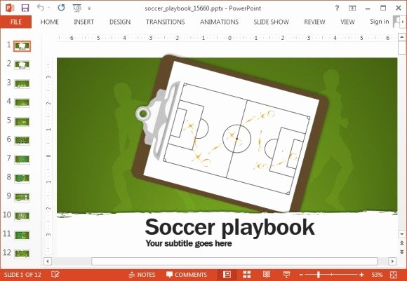 Football Playbook Template New Animated soccer Playbook Powerpoint Templates