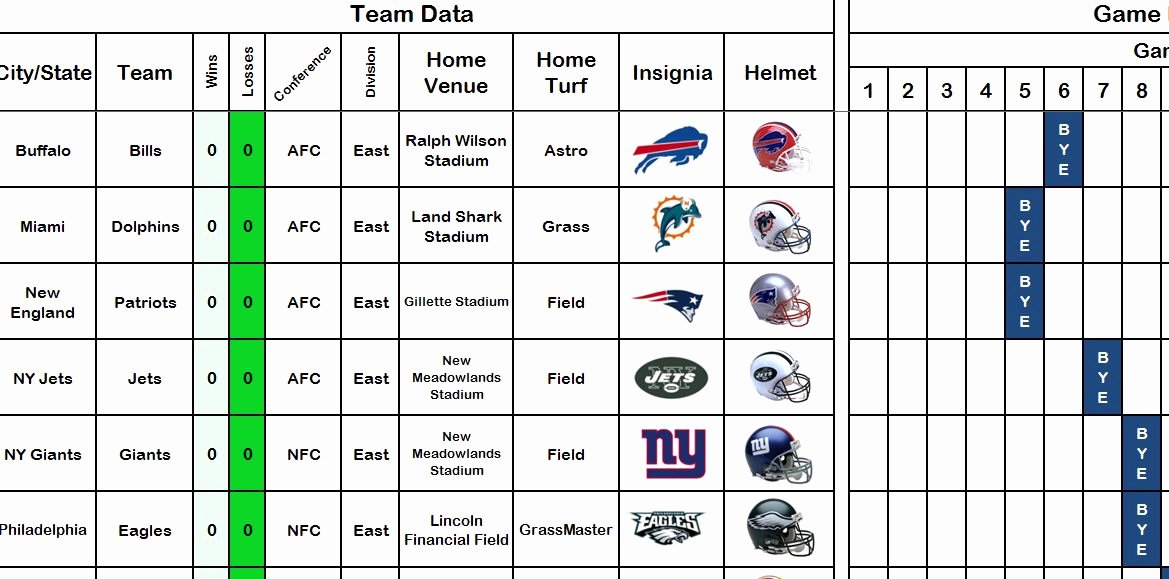 Football Pool Sheets Excel New Football Pool Sheet Excel Template