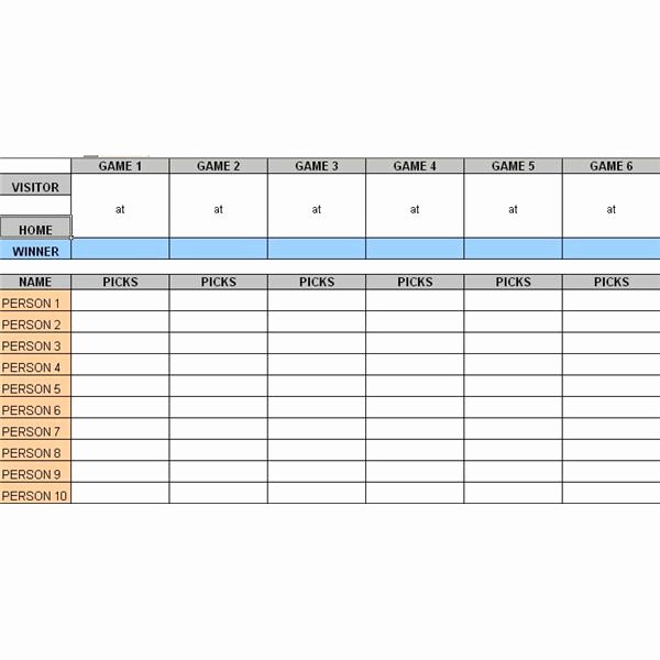 Football Pool Sheets Excel New Free Football Pool Templates Download and Print