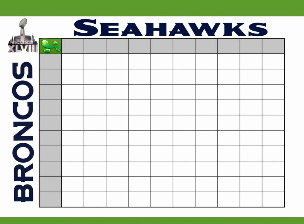 Football Pool Sheets Excel New Super Bowl Squares Template