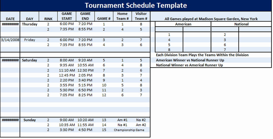 Football Practice Schedule Template Download Awesome tournament Schedule Template 6 Free Templates Schedule