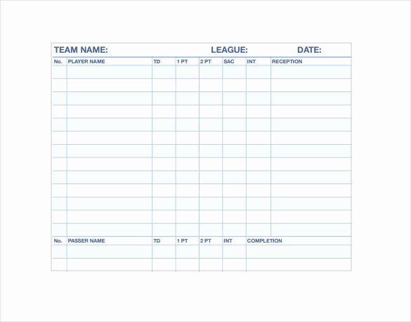 Football Stat Sheet Template Excel New Stat Sheet Template 7 Free Word Excel Pdf Documents