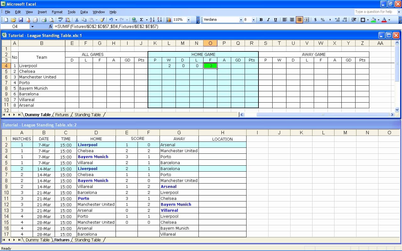 Football Stats Sheet Excel Template Elegant Create Your Own soccer League Fixtures and Table