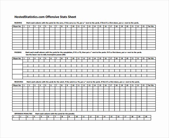Football Stats Sheet Excel Template New Cyo Basketball Score Sheet