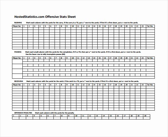 Football Stats Sheet Excel Template New Cyo Basketball Score Sheet