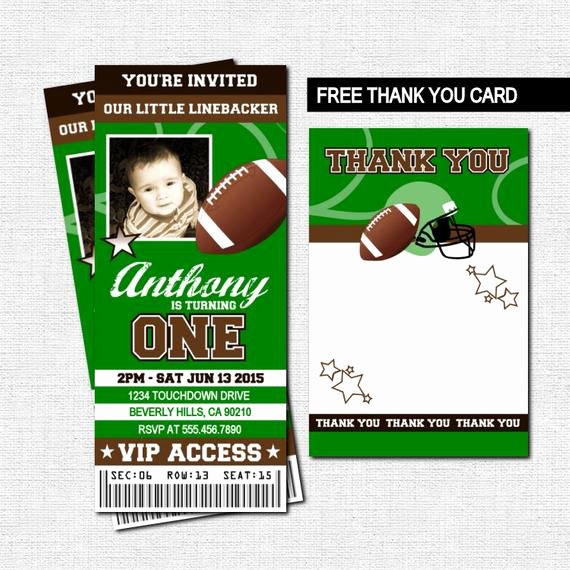 Football Ticket Birthday Invitations Awesome Football Ticket Invitations Birthday Party Thank You