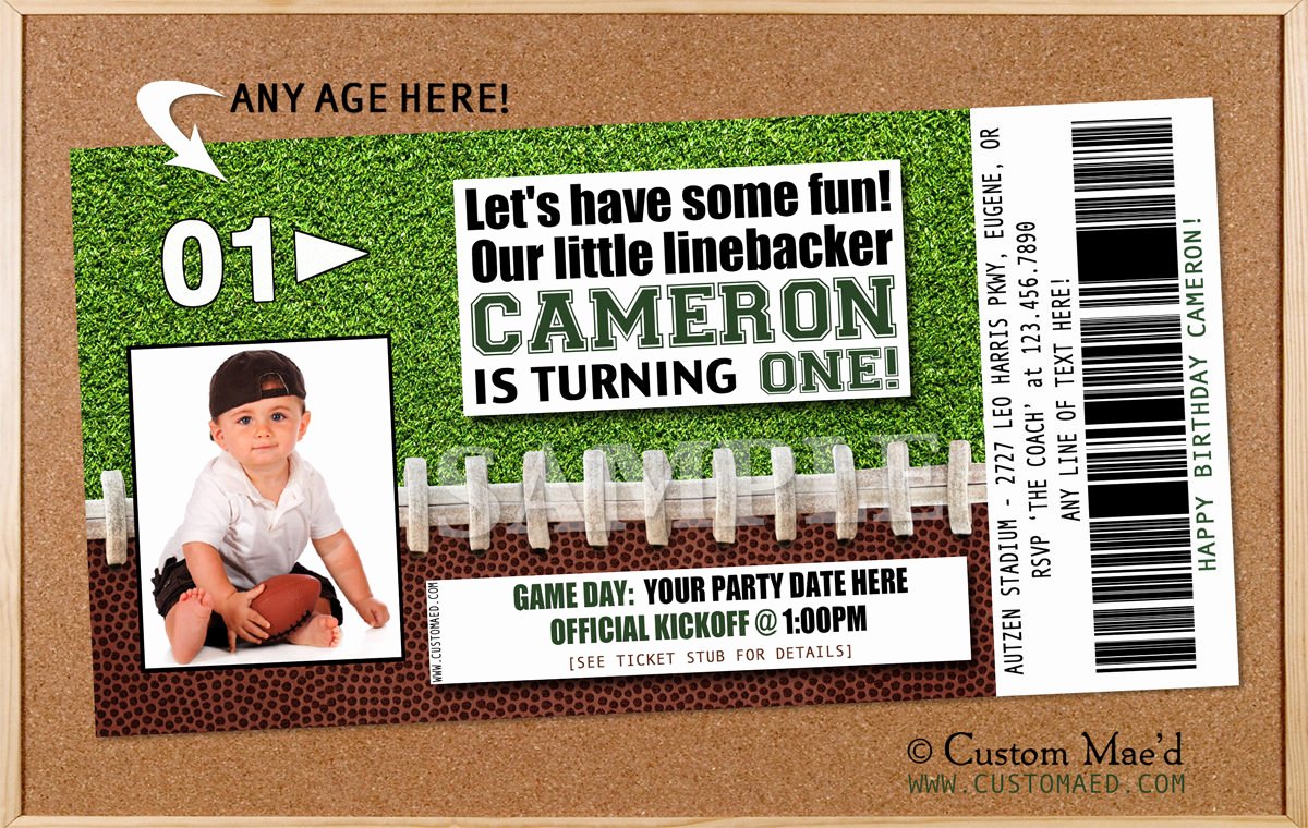 Football Ticket Birthday Invitations Fresh Football Party Decorations Archives Custom Mae D