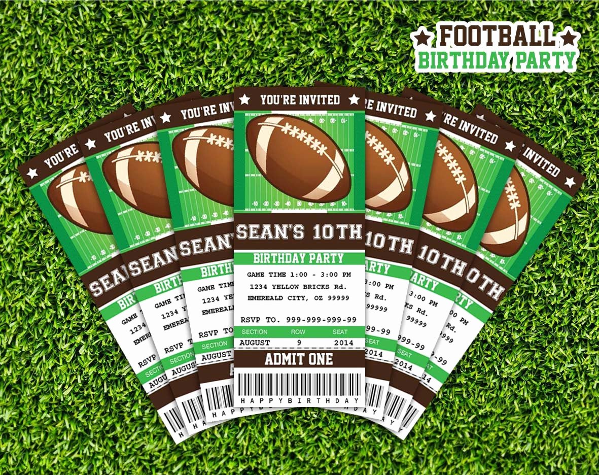 Football Ticket Birthday Invitations Lovely Football Ticket Invitation Printable Instant Download