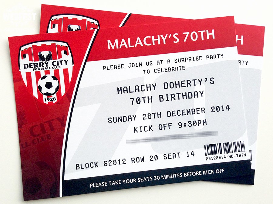 Football Ticket Birthday Invitations Unique Football themed Wedding Stationery