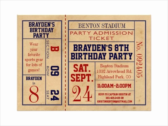 Football Ticket Template Awesome 18 Sample Ticket Invitations Psd Ai Word