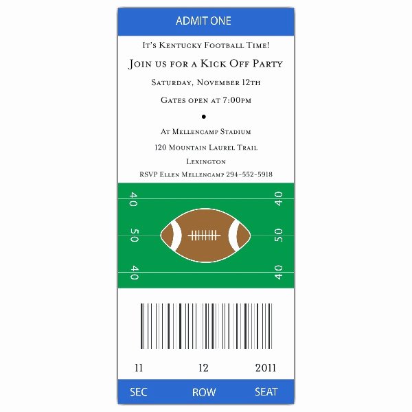 Football Ticket Template Beautiful Football Ticket Grey Red Invitations