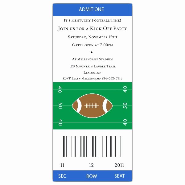 Football Ticket Template Beautiful Football Ticket Grey Red Invitations