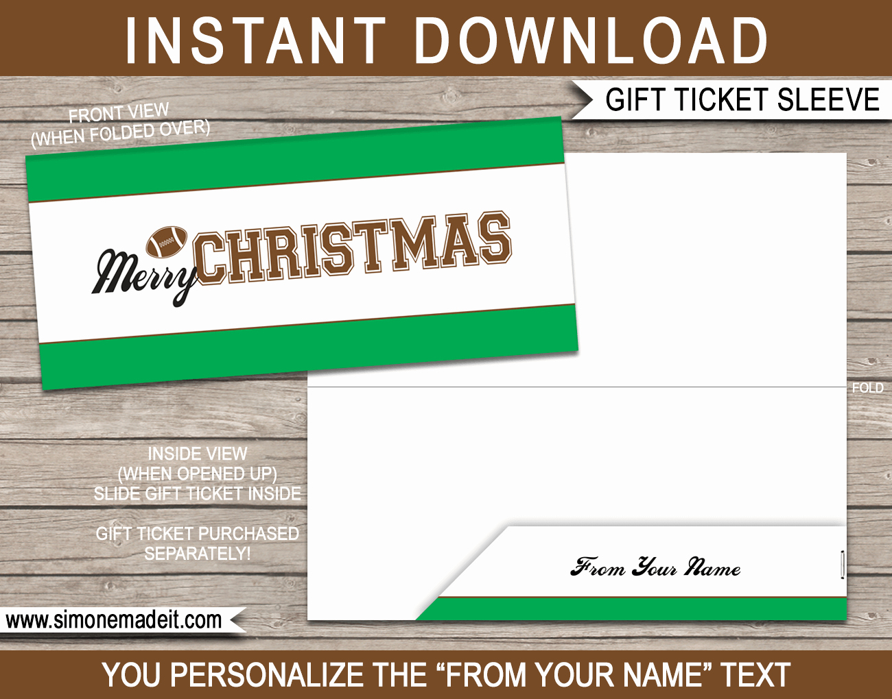 Football Ticket Template Fresh Football Christmas Gift Ticket Sleeve