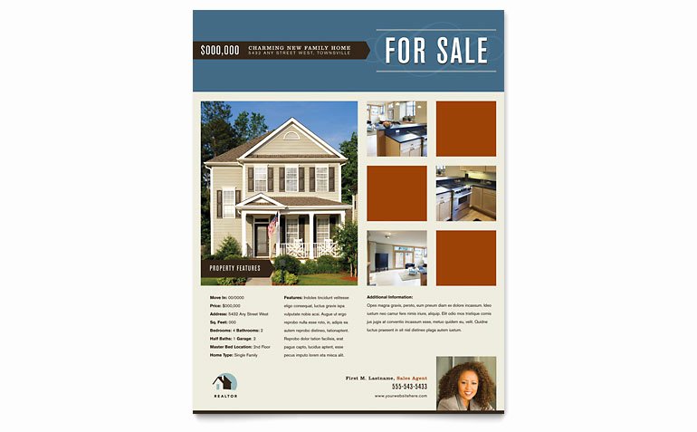 For Sale Sign Template Microsoft Word Awesome Residential Realtor Flyer Template Word &amp; Publisher