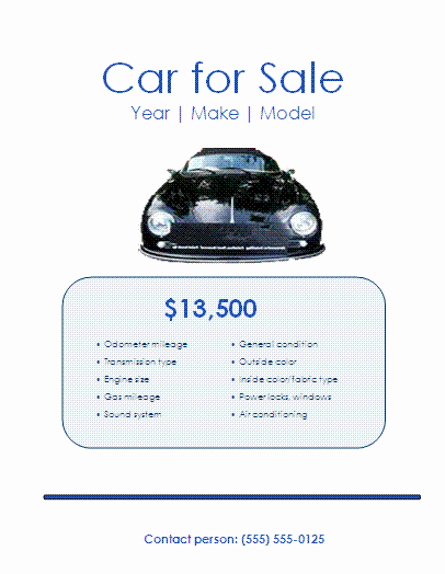 For Sale Sign Template Microsoft Word Beautiful 5 Free Car for Sale Flyer Templates Excel Pdf formats