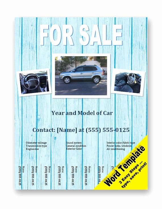 For Sale Sign Template Microsoft Word Fresh Car for Sale Flyer Editable Word Template Printable