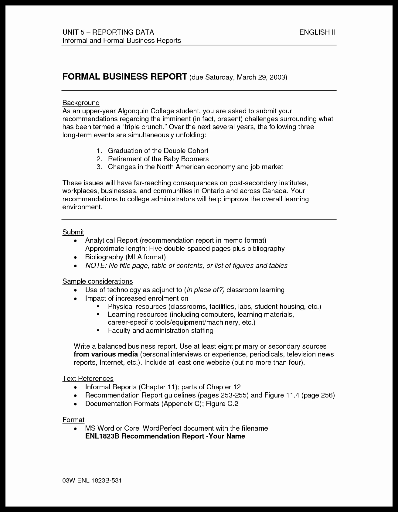 Formal Business Report Example Best Of Best S formal Report Sample Writing Analytical