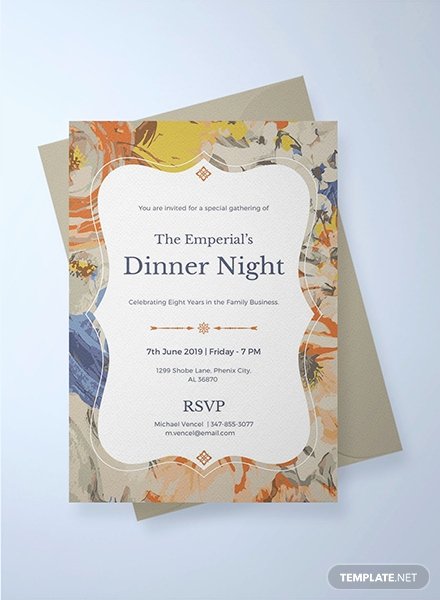 Formal Dinner Invitation Template Inspirational Free Gala Dinner Night Invitation Template Download 344