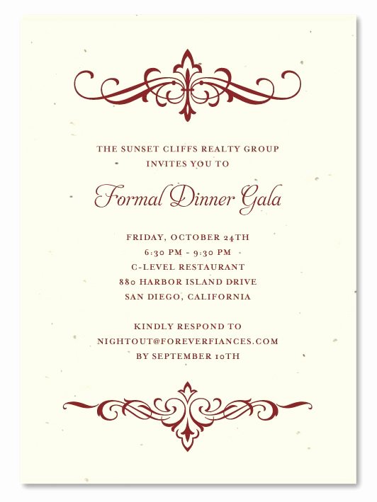 Formal Dinner Invitation Template Unique 31 Best Images About Plantable Gala Business Invitations