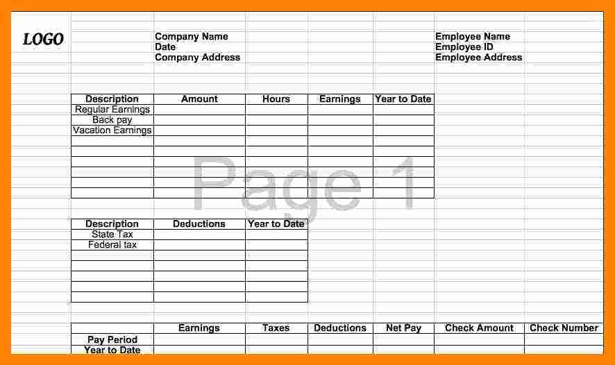 Free 1099 Pay Stub Template Best Of 7 Paycheck Stub Template for Excel