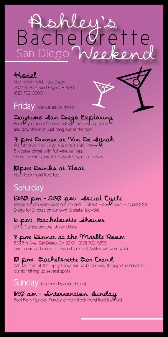 Free Bachelorette Itinerary Template Beautiful Bachelorette Party Itinerary by Madewithloveinvites On