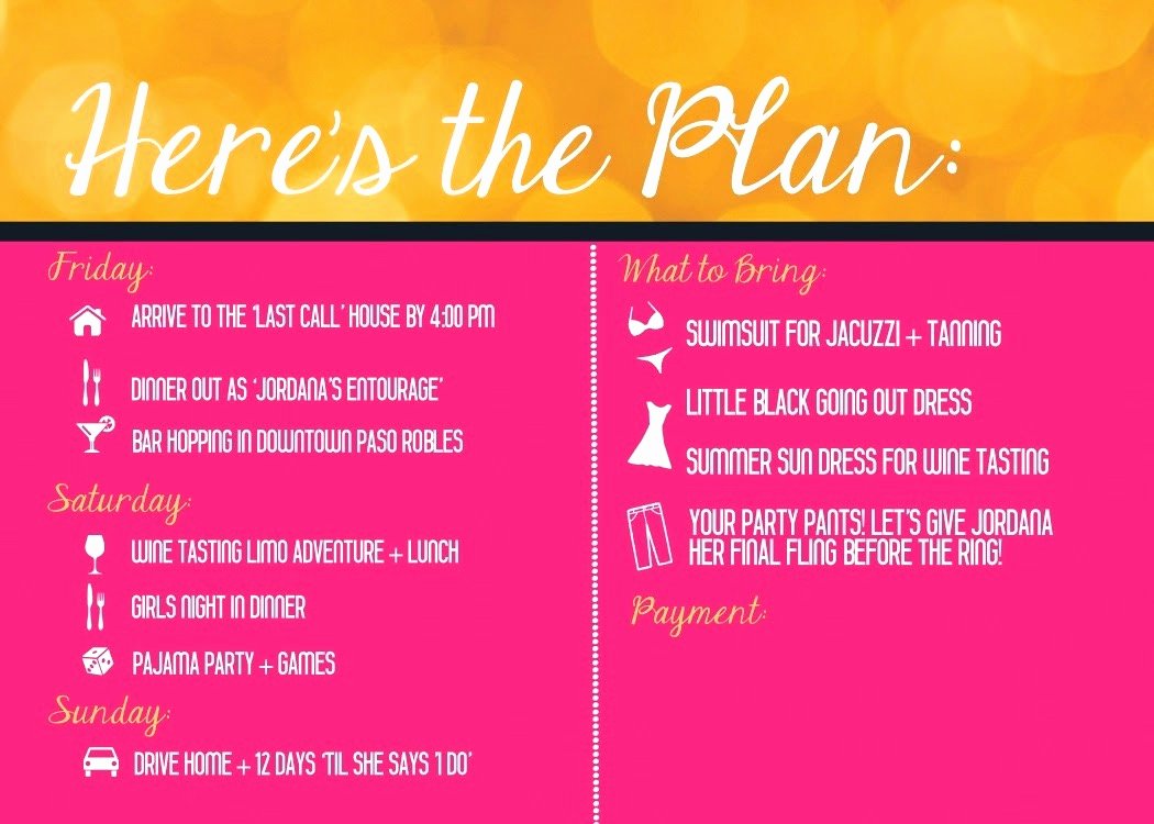 Free Bachelorette Itinerary Template Elegant Coloring orange Bachelorette Invitation Wine Tasting