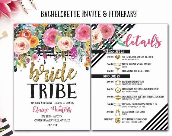 Free Bachelorette Itinerary Template Fresh Items Similar to Bachelorette Party Invite and Itinerary