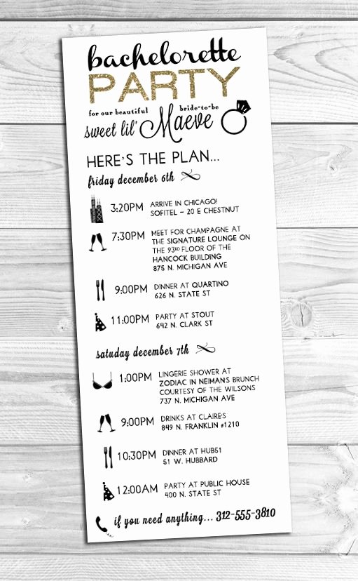 Free Bachelorette Itinerary Template Inspirational I Created This Custom Bachelorette Party Itinerary for A