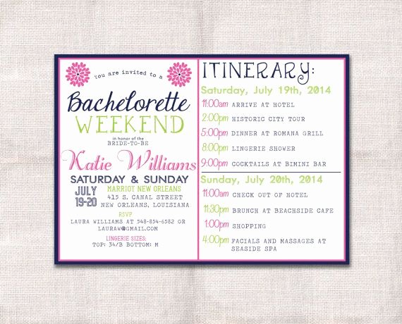 Free Bachelorette Itinerary Template Lovely Bachelorette Party Weekend Invitation and Itinerary