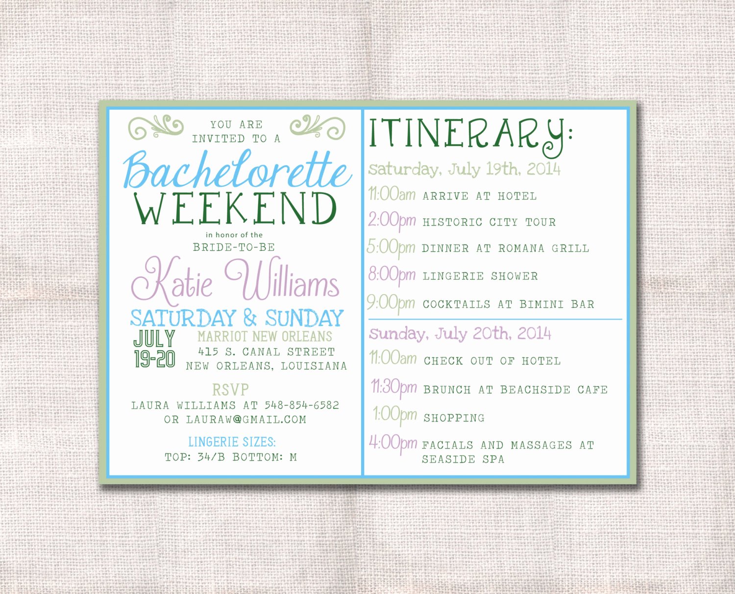 Free Bachelorette Itinerary Template New Bachelorette Party Weekend Invitation and by Darlinbrandopress